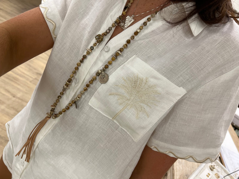 Balmy Palm Linen Shirt