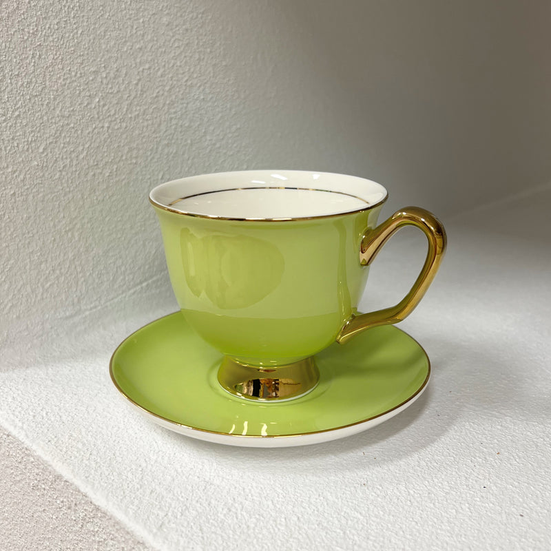 XL Pale Green Teacup and Saucer