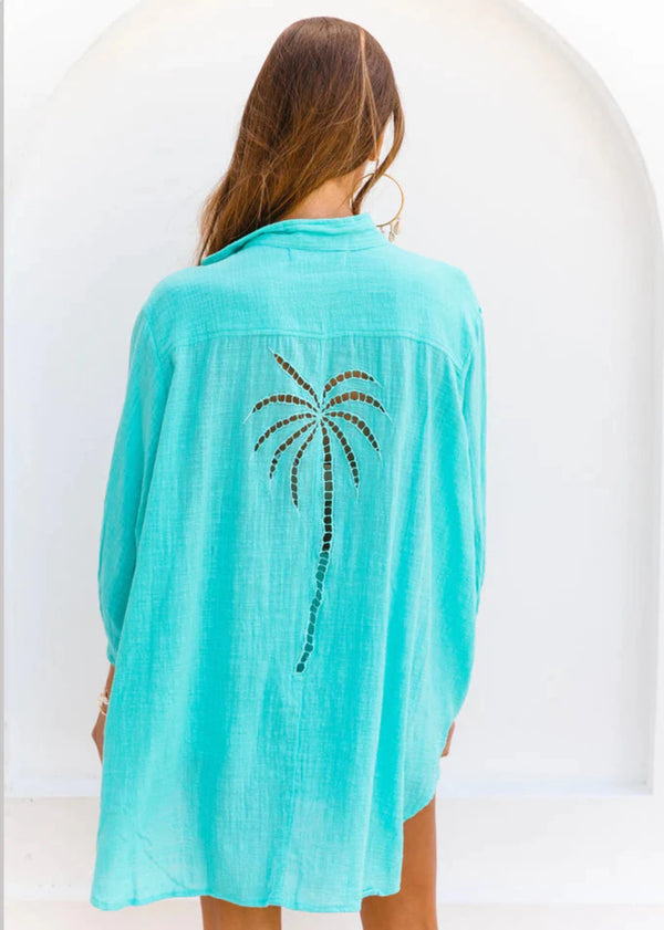 3 Palms Shirt - Turquoise