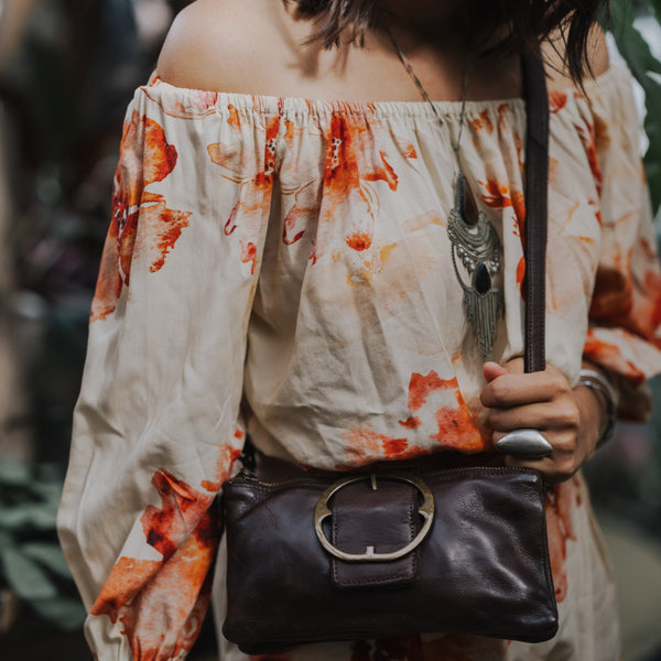 Ivory Leather Crossbody Bag