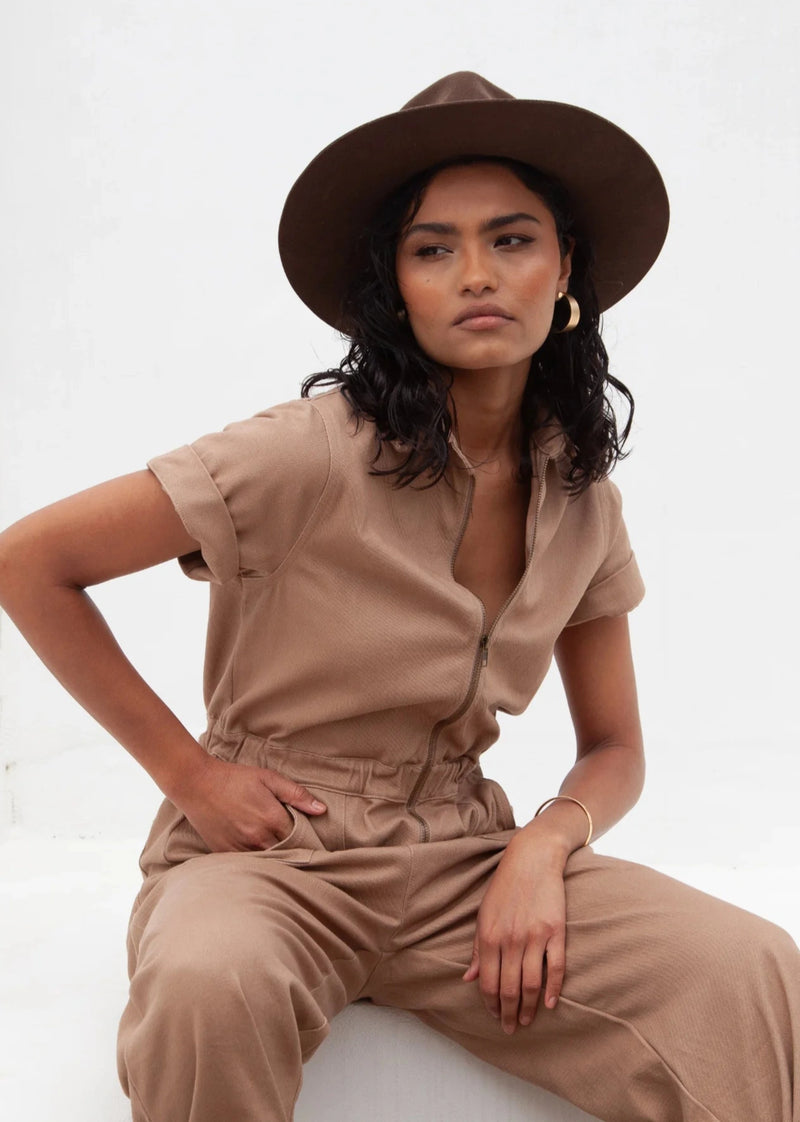 Adalita Jumpsuit - Mocha Denim