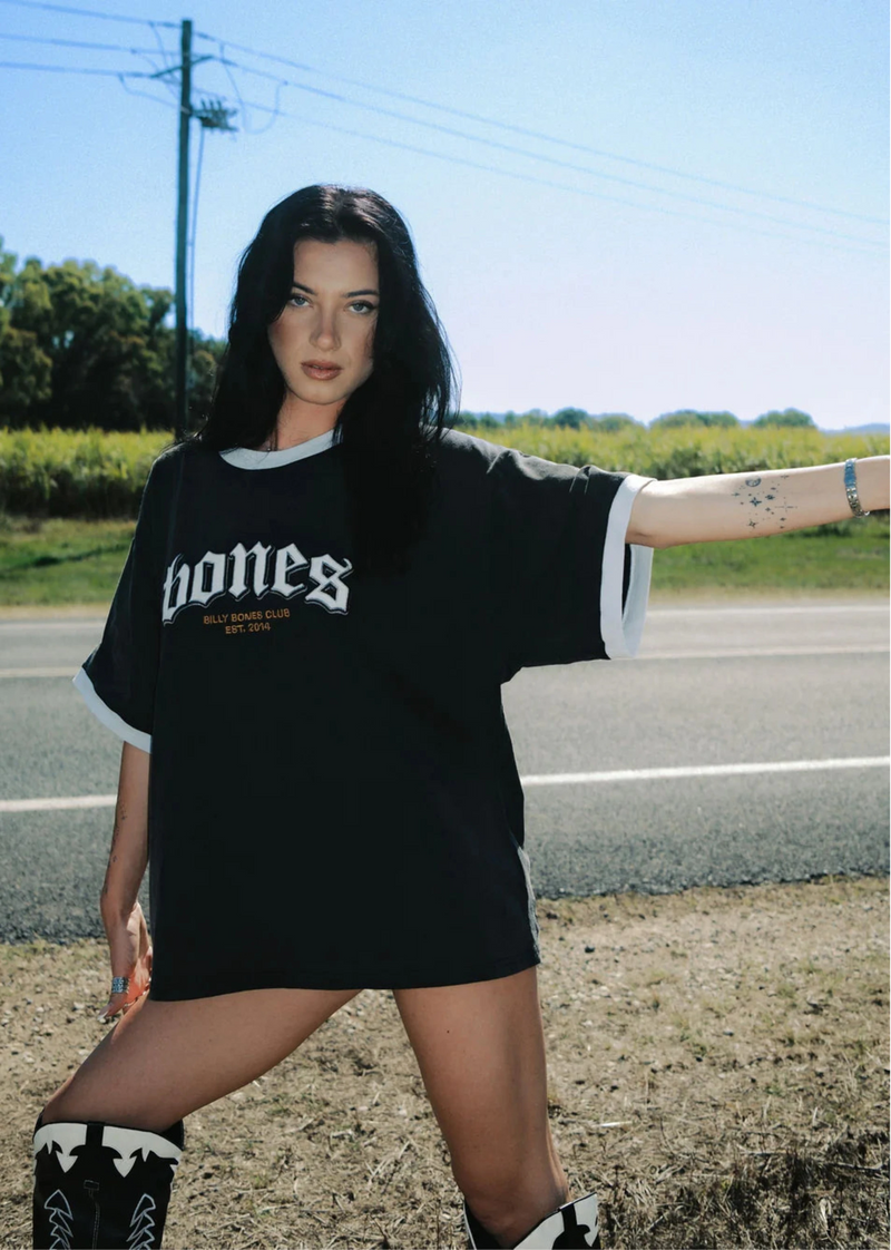 Bone Classic Ringer Tee - Black/White