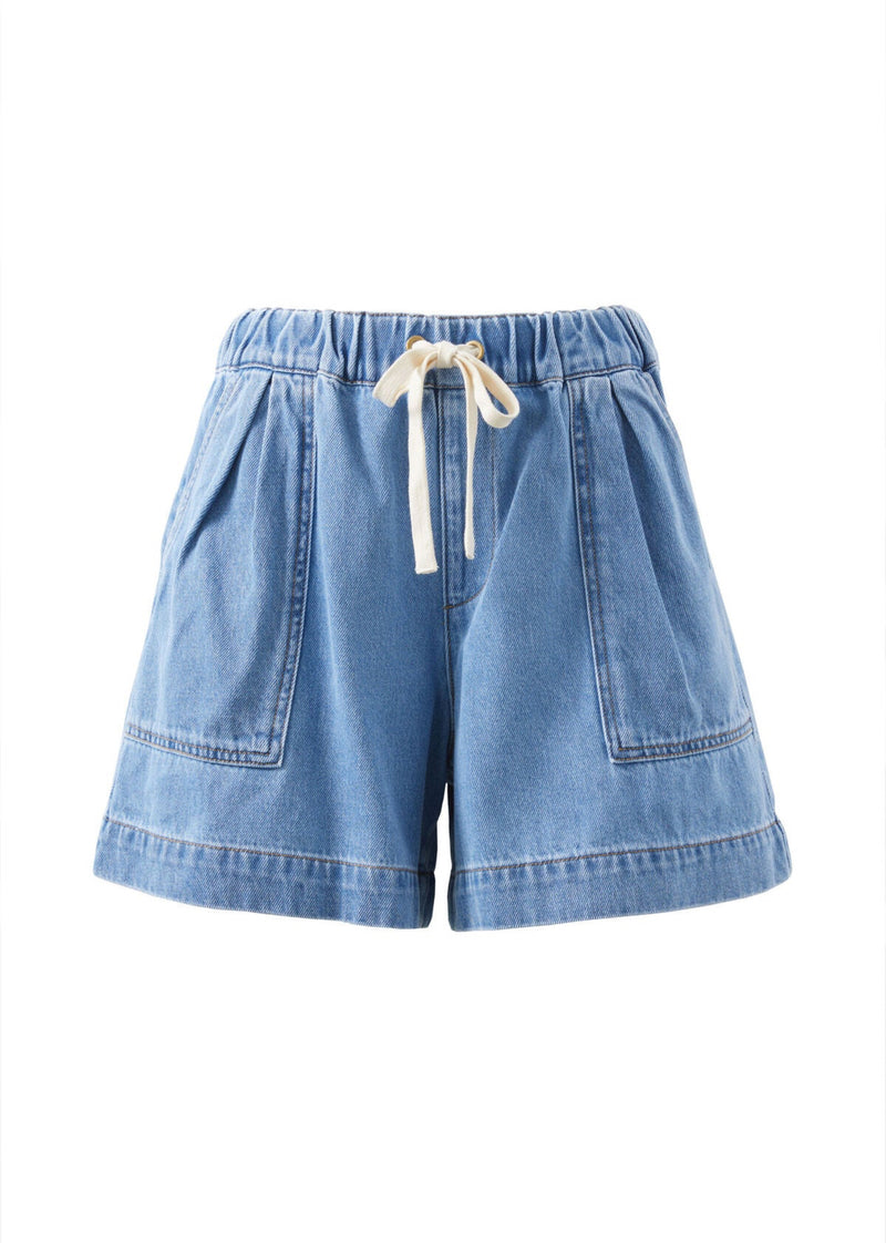 Darcy Relaxed Denim Short - Mid Blue Wash