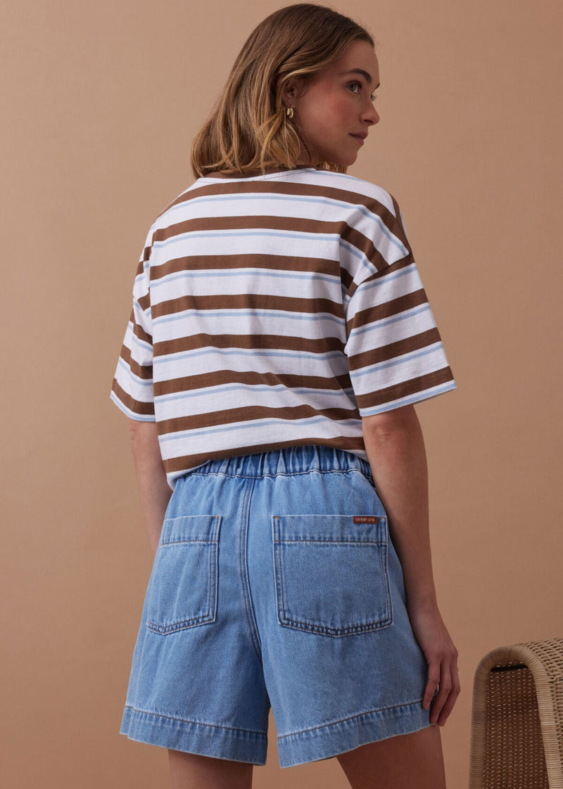 Darcy Relaxed Denim Short - Mid Blue Wash