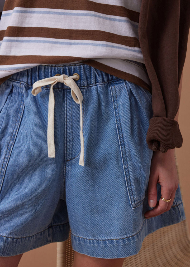 Darcy Relaxed Denim Short - Mid Blue Wash