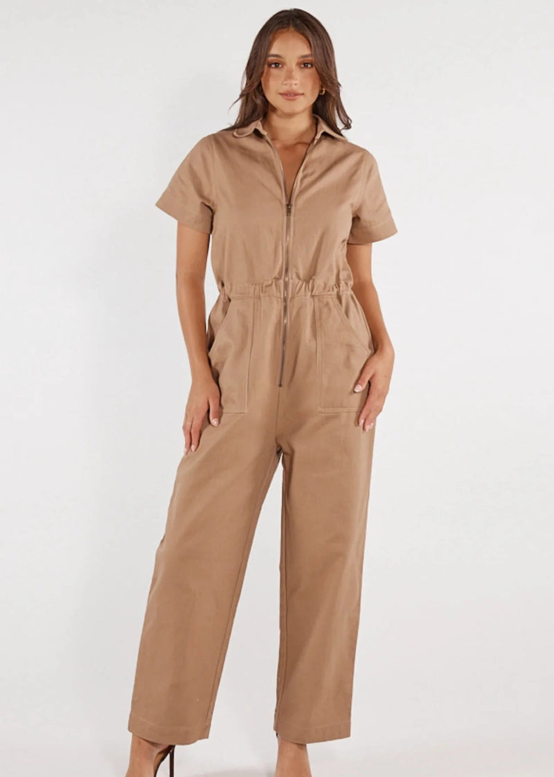 Adalita Jumpsuit - Mocha Denim