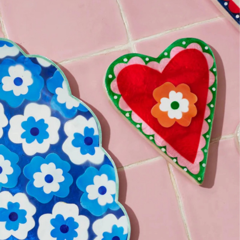 Poppy Red Heart Tile