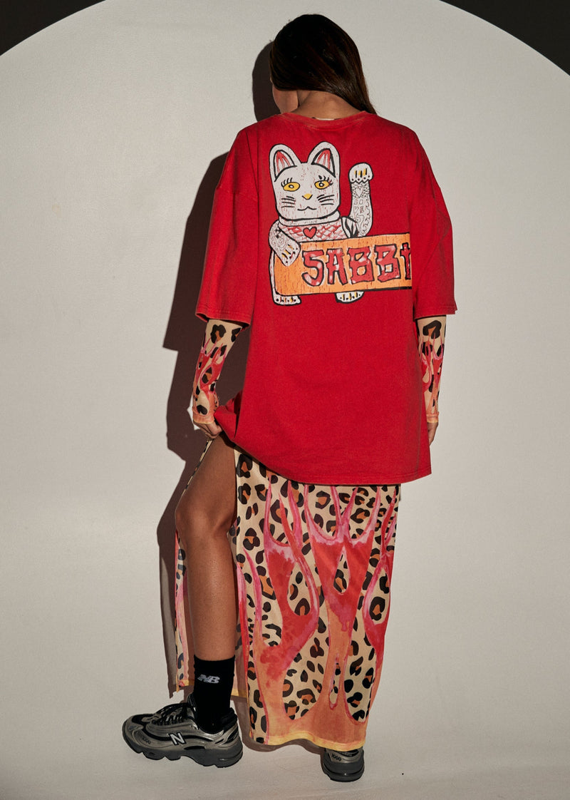 The Champagne Tattoo Tee - Red