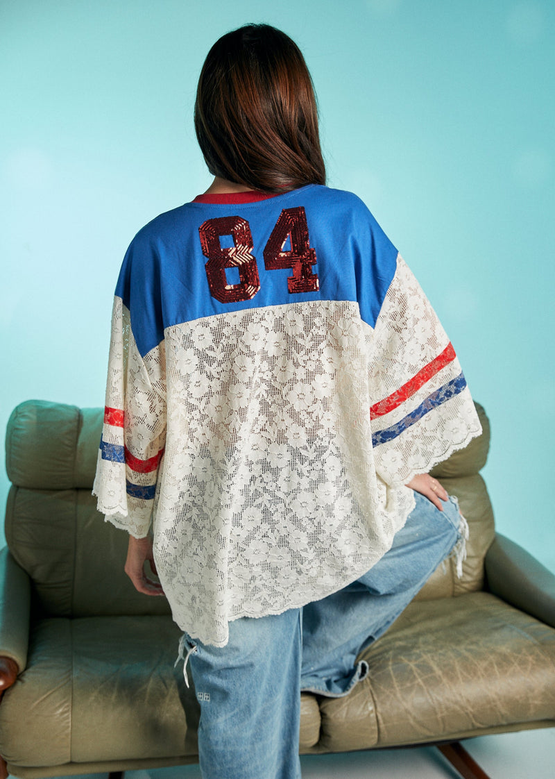 The Team Pizza Lace Jersey - Blue/White