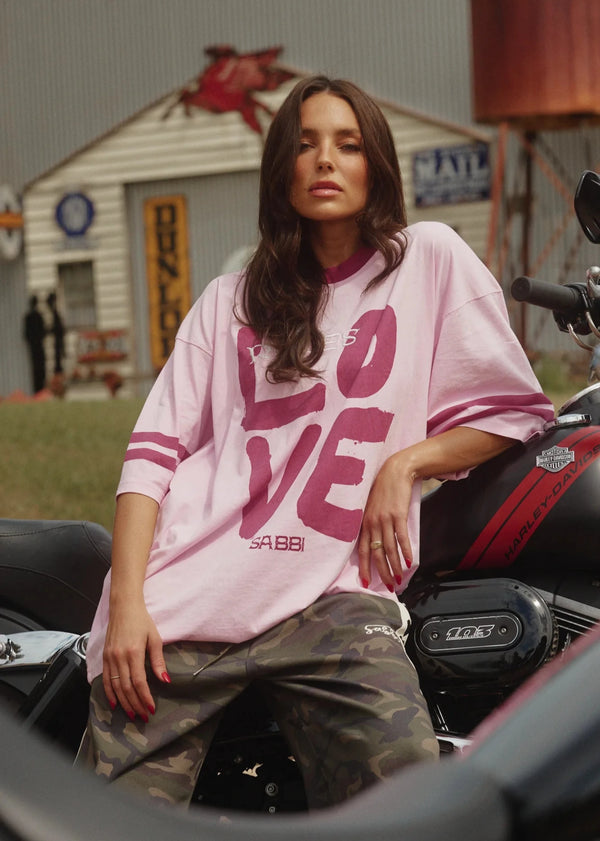 The Very Oversized Love Revolution Tee - Pink