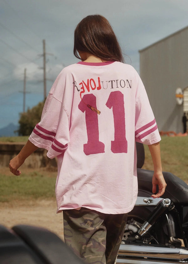 The Very Oversized Love Revolution Tee - Pink