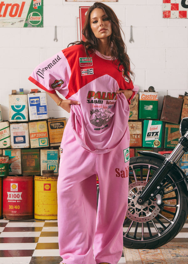 The Very Oversized Mermaid Racing Tee - Pink