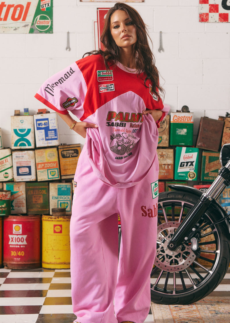 The Very Oversized Mermaid Racing Tee - Pink