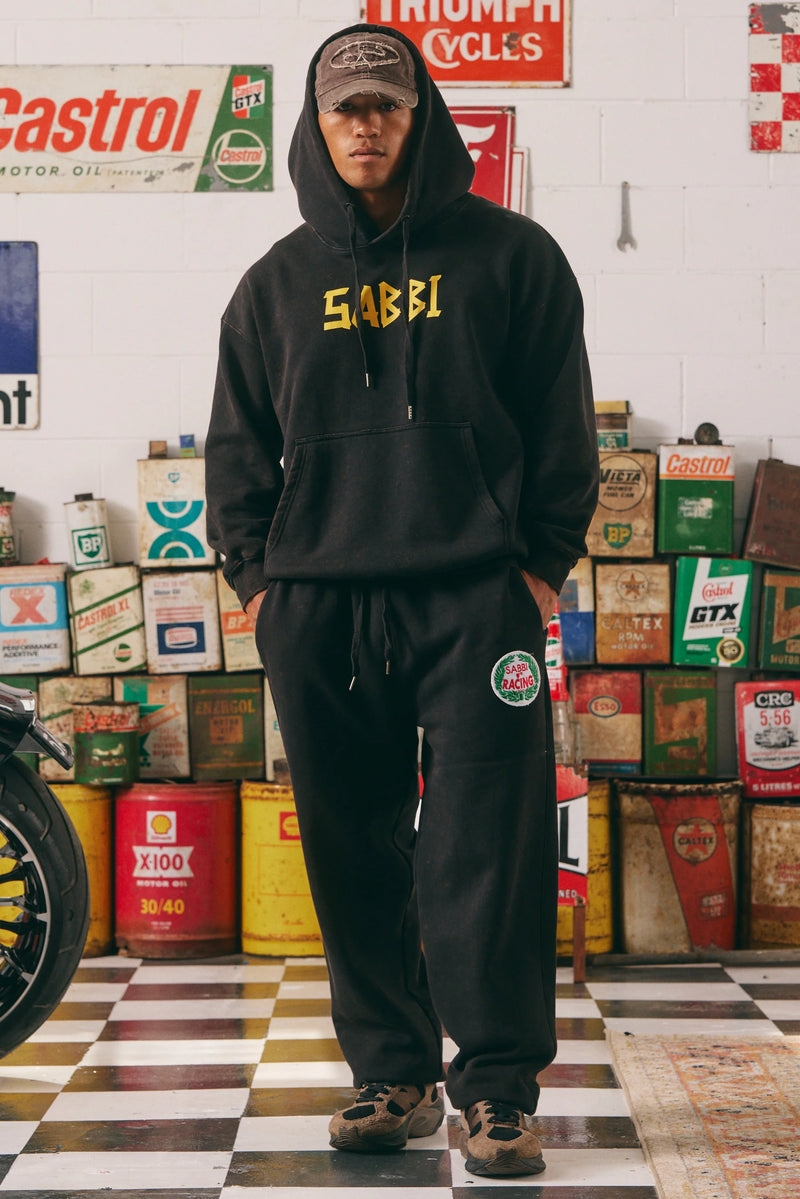 The Be Kind Hoodie - Acid Wash Black