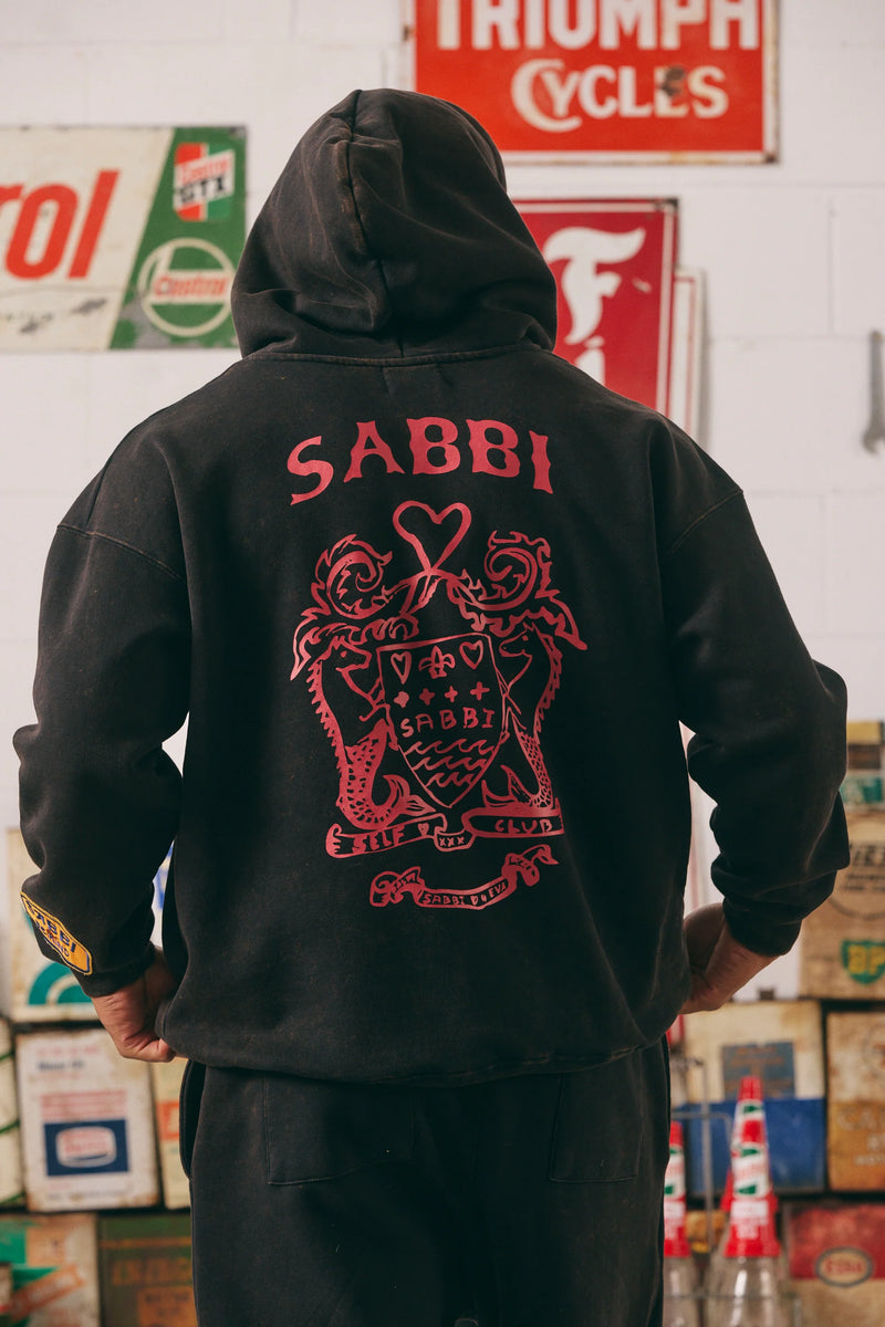 The Be Kind Hoodie - Acid Wash Black