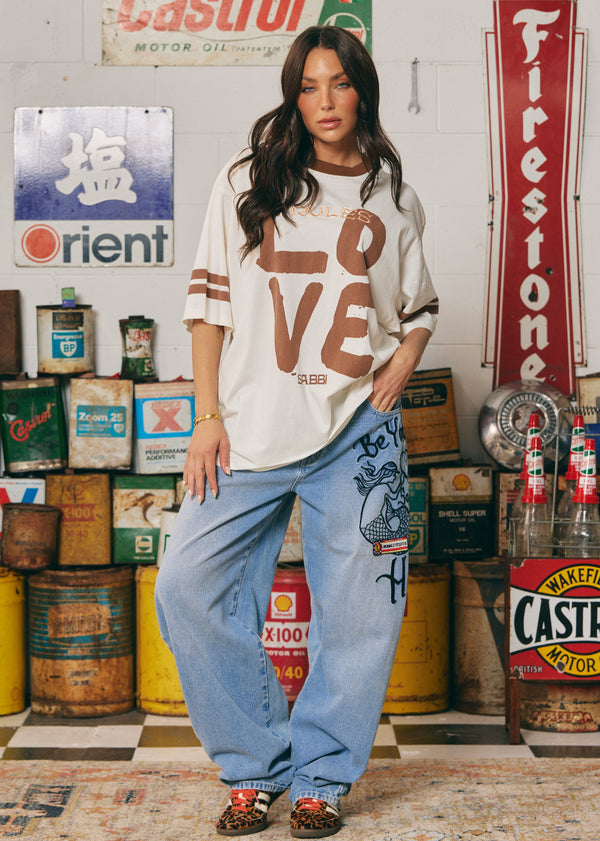 The Very Oversized Love Revolution Tee - Off White