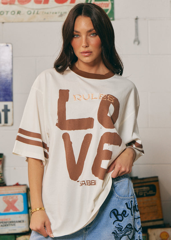 The Very Oversized Love Revolution Tee - Off White