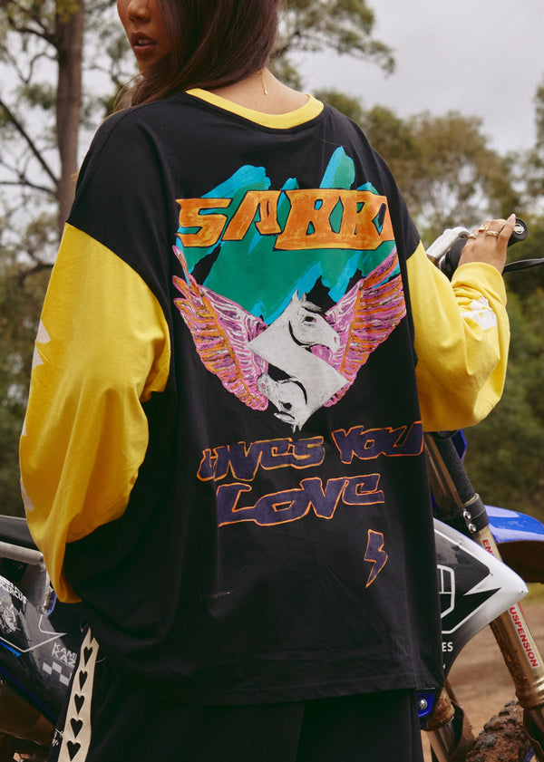 The Don't Quit Your Daydream Long Sleeve - Black & Yellow