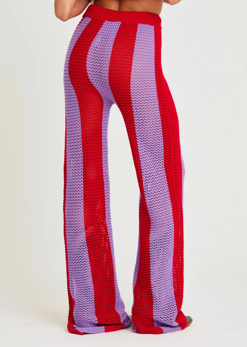 The Knit Stripe Beach Pants - Purple Stripe