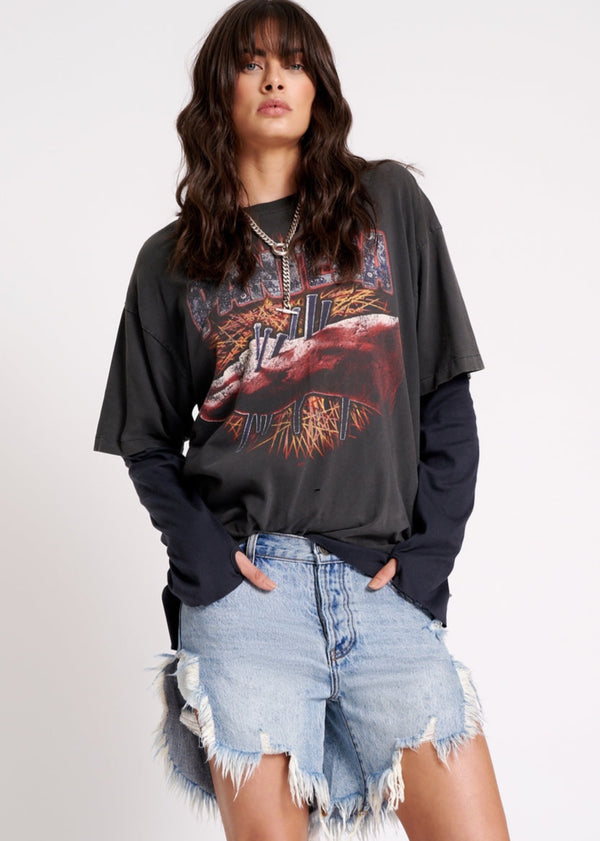 Salty Dog Frankies - Long Length Denim Shorts