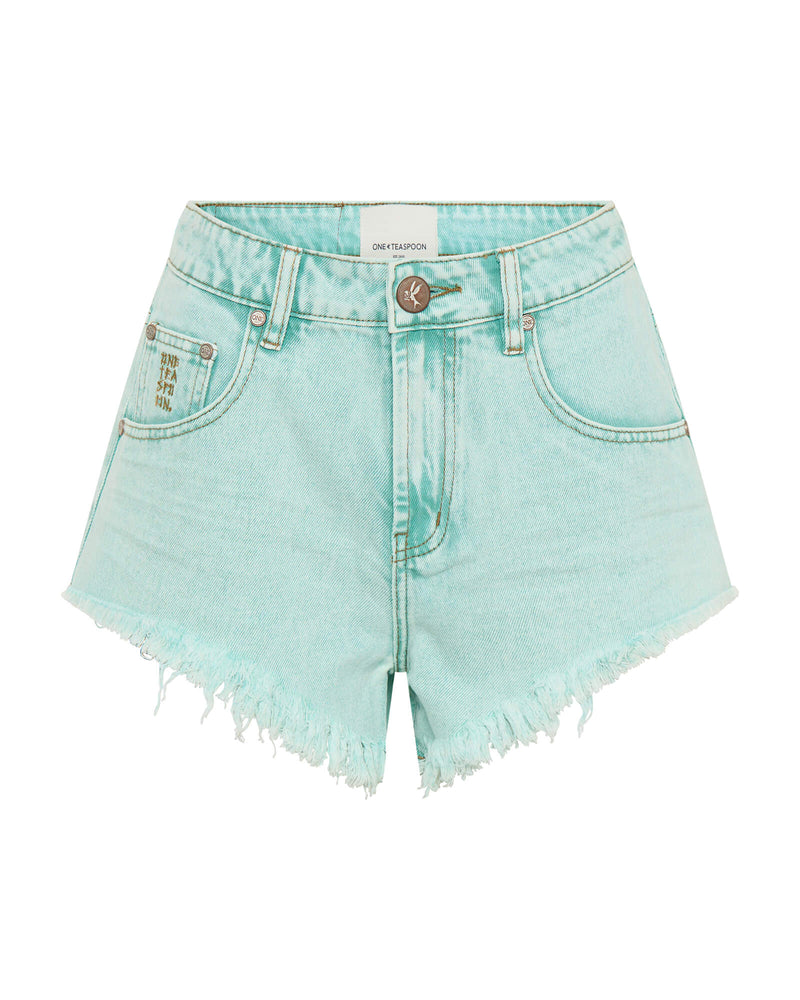 Mint Renegades High Waist Denim Short