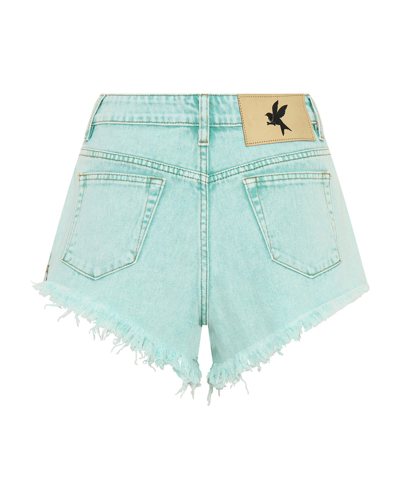 Mint Renegades High Waist Denim Short