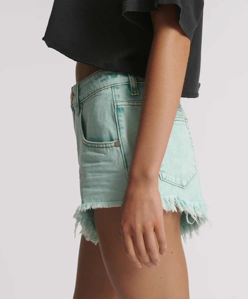 Mint Renegades High Waist Denim Short