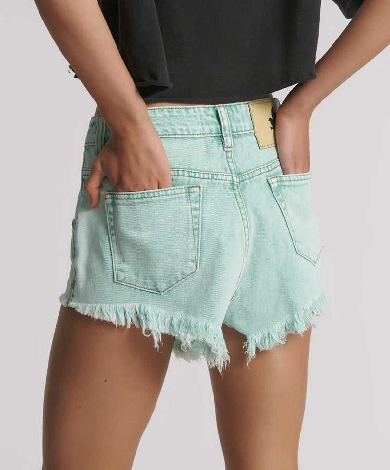 Mint Renegades High Waist Denim Short