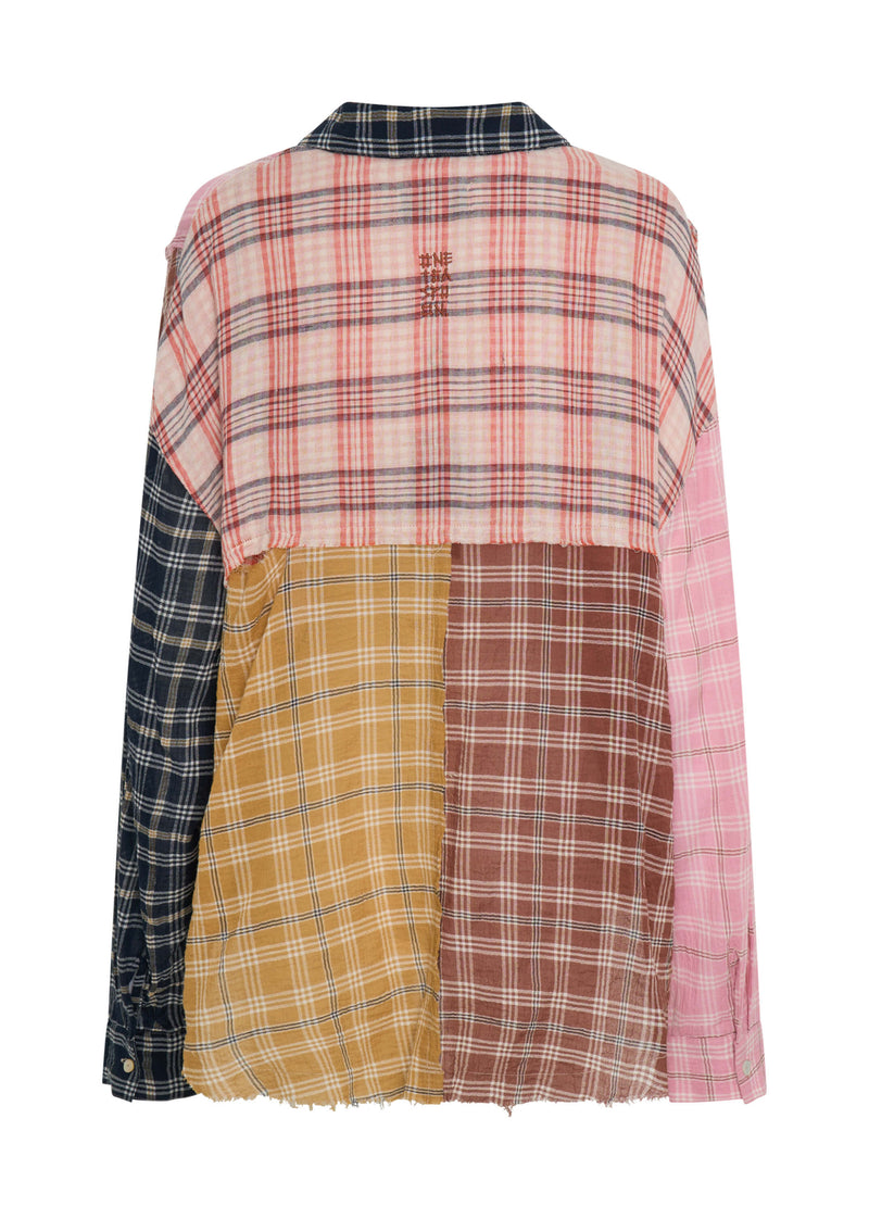 Panelled Flannel Oversized Shirt