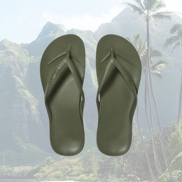 Arch Support Thongs - Khaki