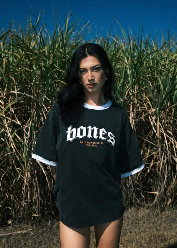 Bone Classic Ringer Tee - Black/White
