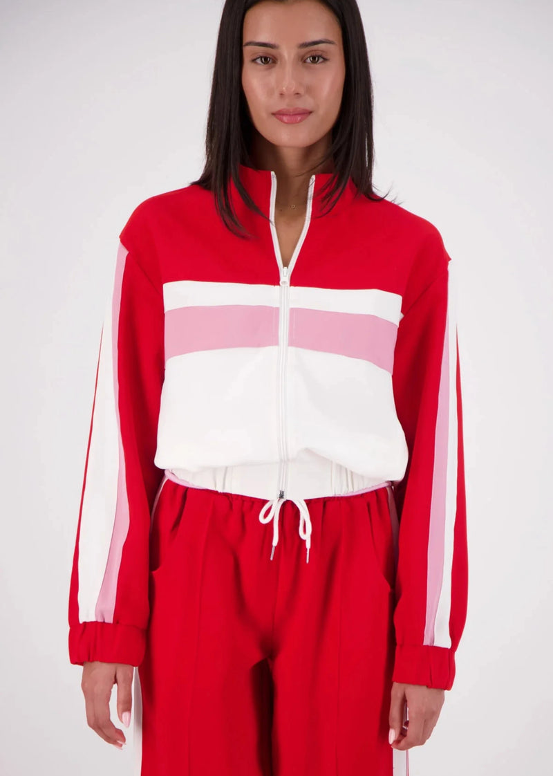 Cassis Funnel Neck Jacket - Red/Pink