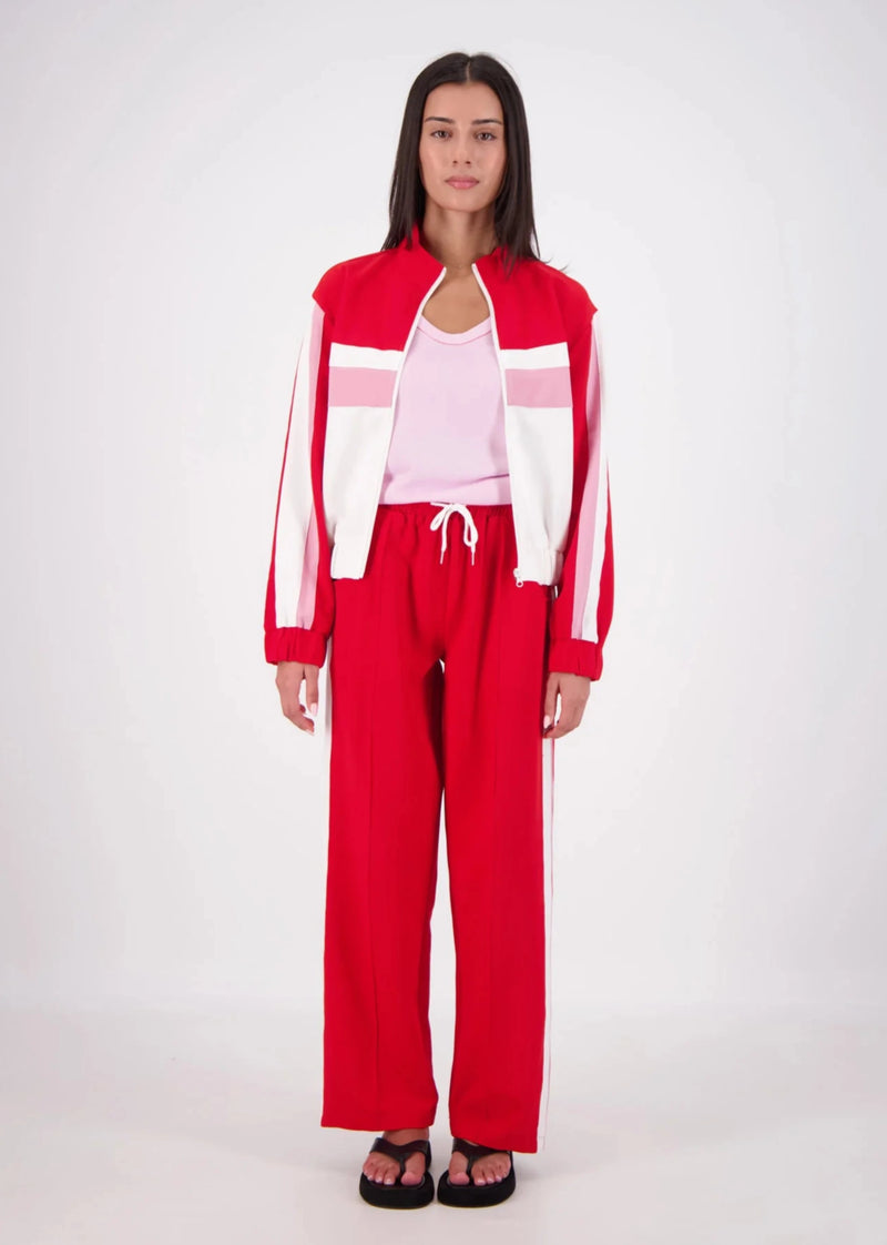 Cassis Funnel Neck Jacket - Red/Pink