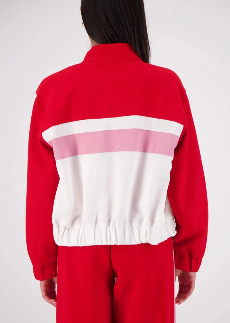 Cassis Funnel Neck Jacket - Red/Pink
