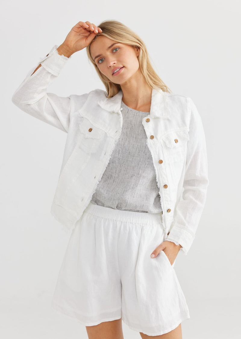 Monza Linen Jacket - White