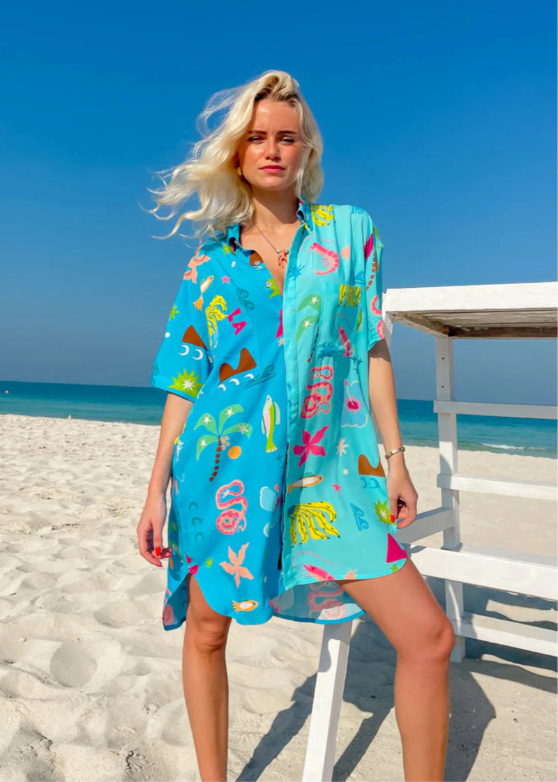 Hibiscus Dreams Shirt Dress