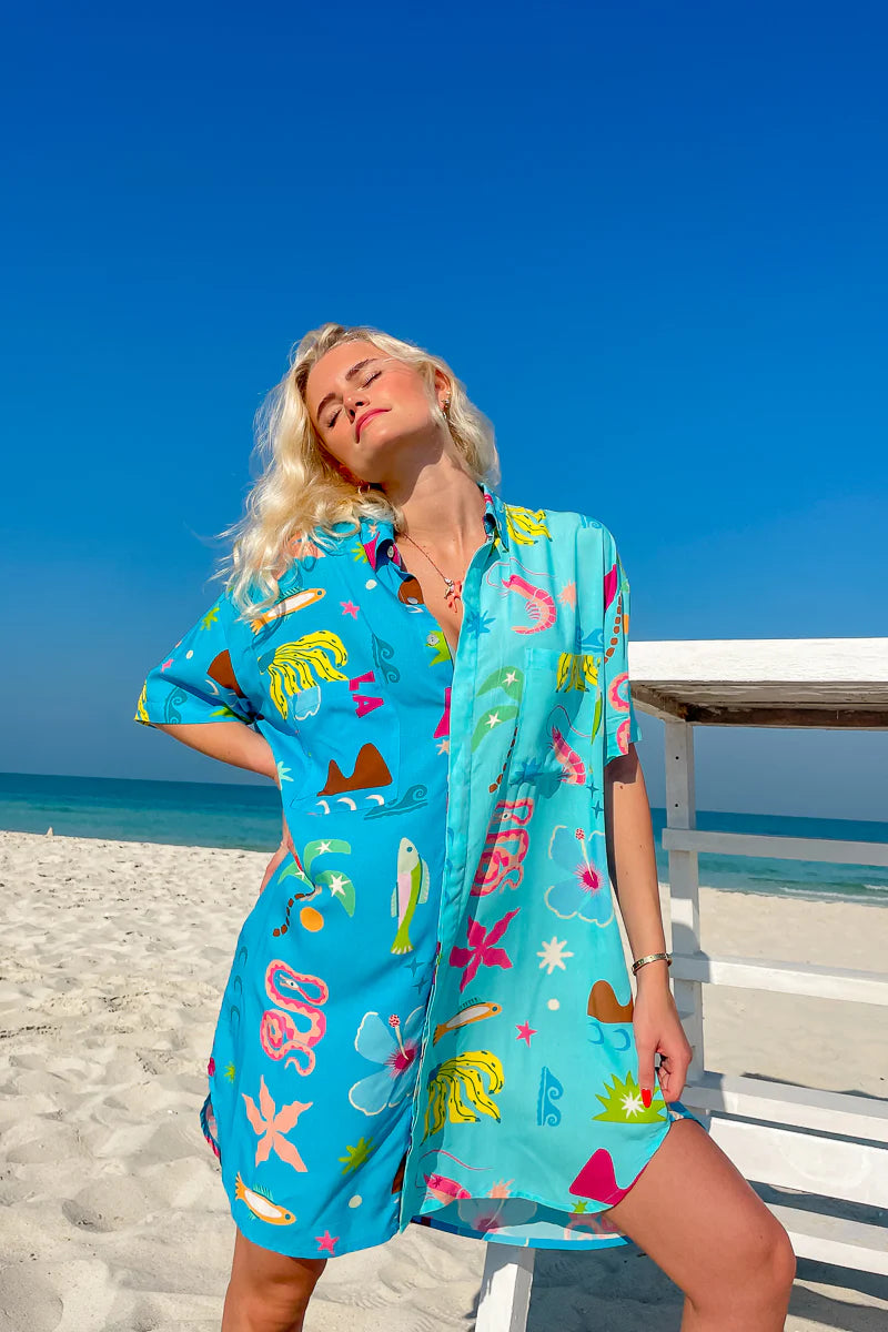 Hibiscus Dreams Shirt Dress