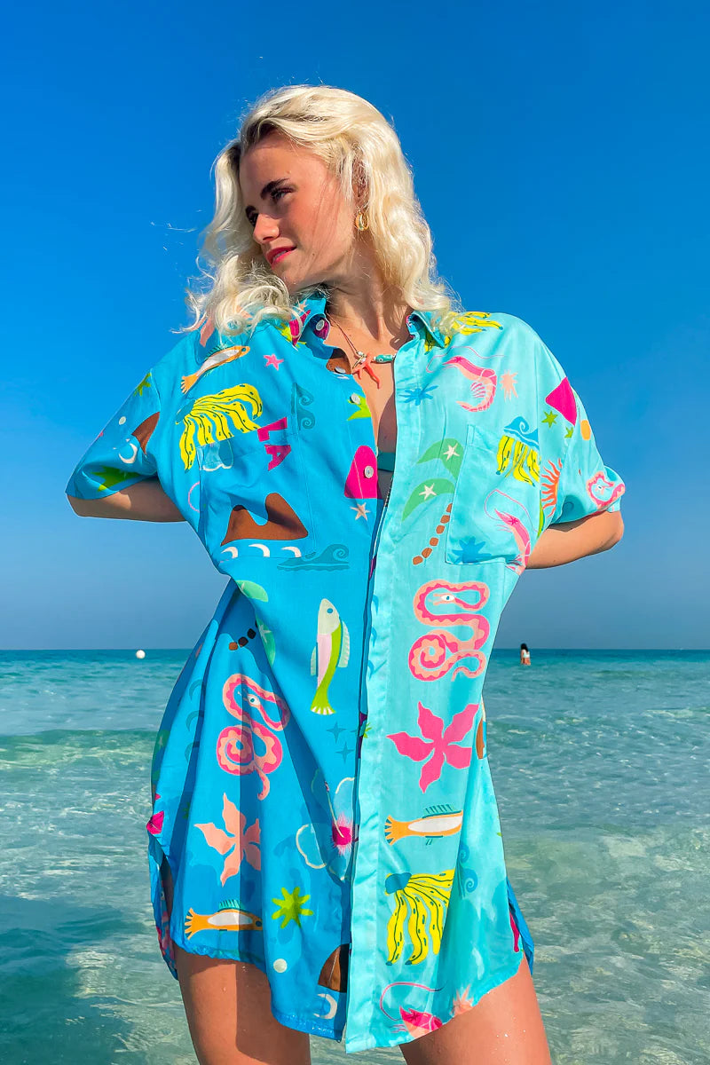 Hibiscus Dreams Shirt Dress