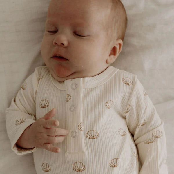 Ribbed Onesie Seashell