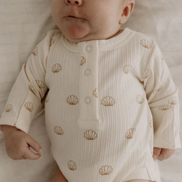 Ribbed Onesie Seashell