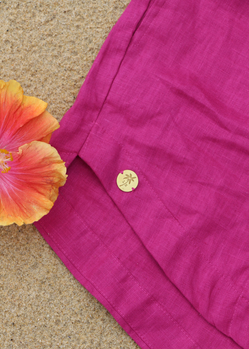 Talula Linen Playsuit - Fuchsia