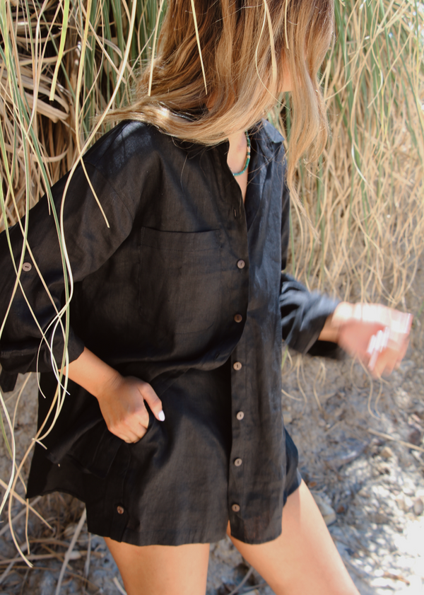Leilani Linen Shirt - Black