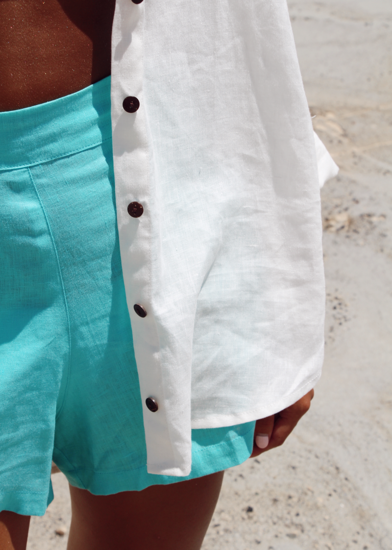 Ohana Linen Shorts - Blue