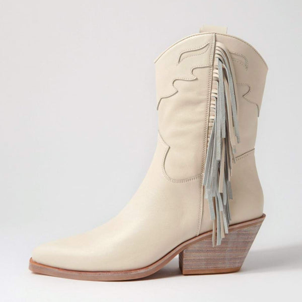 Riskea Leather Boot - Winter White