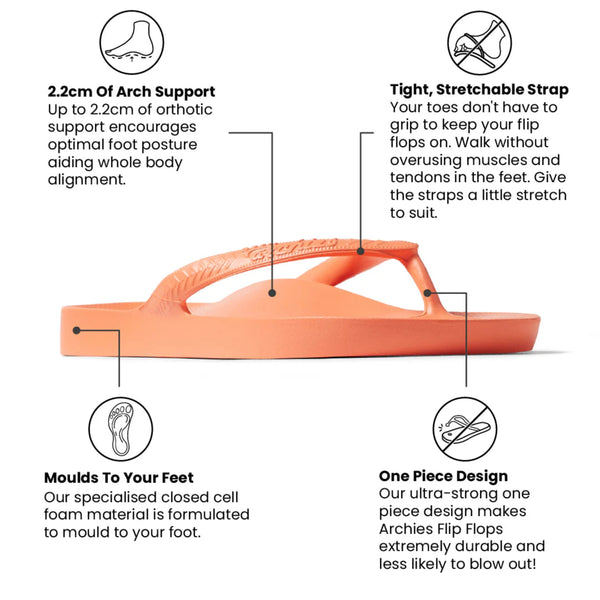Arch Support Thongs - Peach
