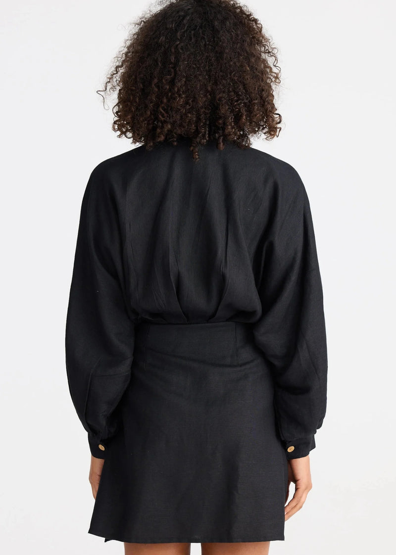 Porto Wrap Dress - Black
