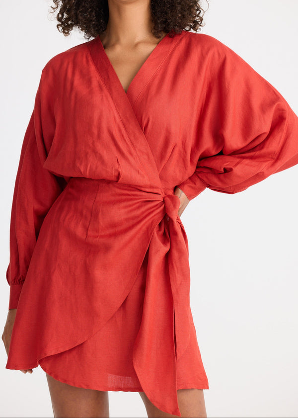 Porto Wrap Dress - Chilli