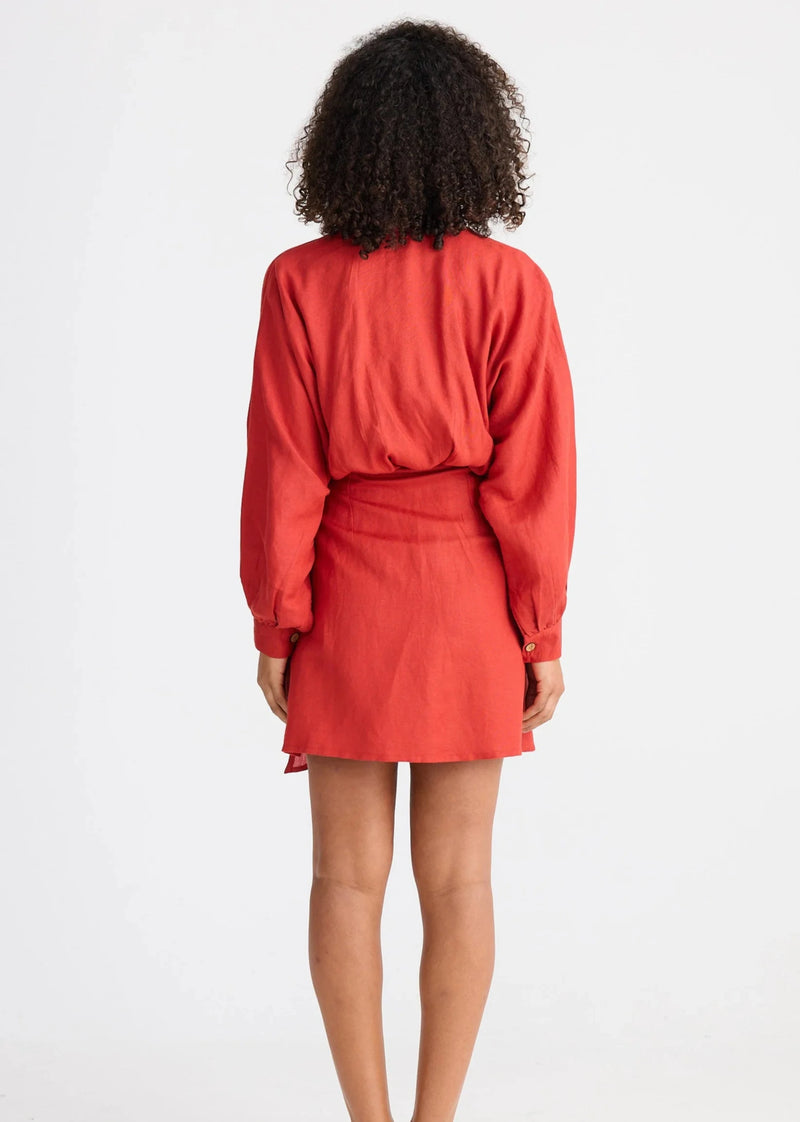 Porto Wrap Dress - Chilli