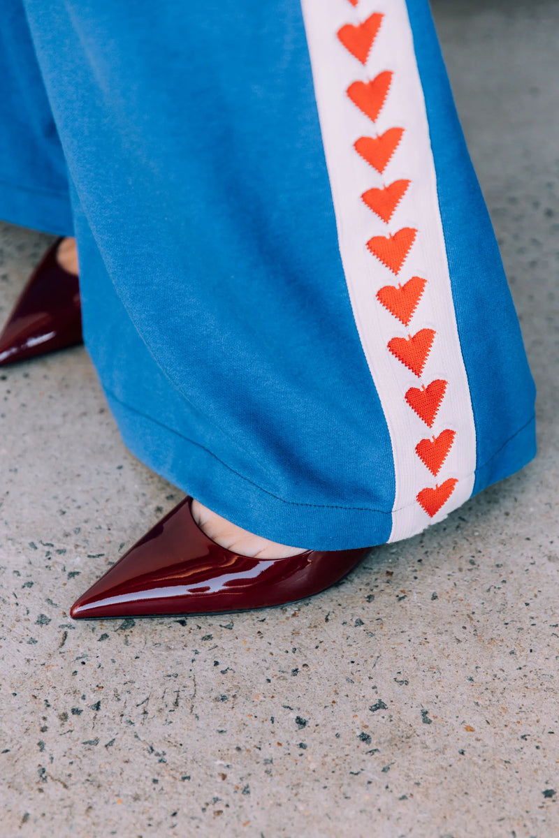 Raving Hearts Track Pant - Blue