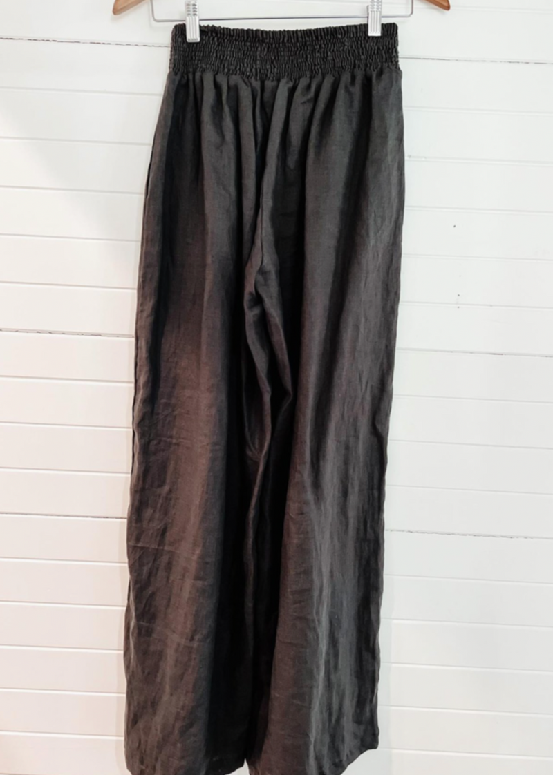 Byron Linen Pant - Charcoal